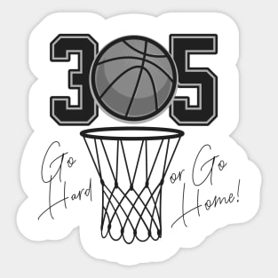305 Miami Basketball Passion Sticker